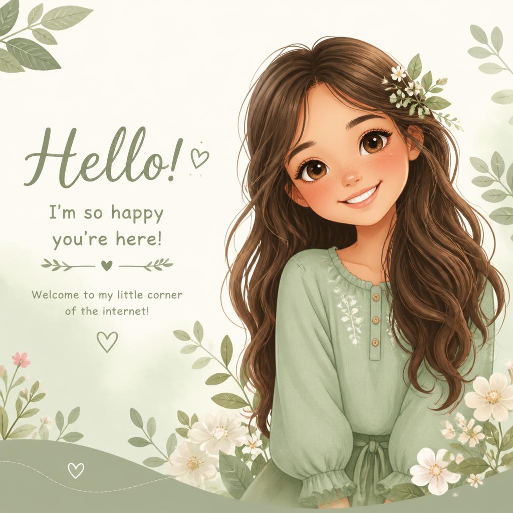 A friendly illustration of Gita in a nature scene
